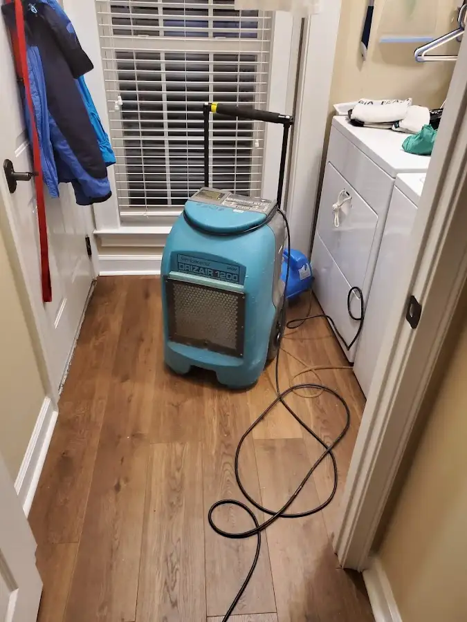 Commercial dehumidifier deployed for Flood Damage Cleanup in Honeygo