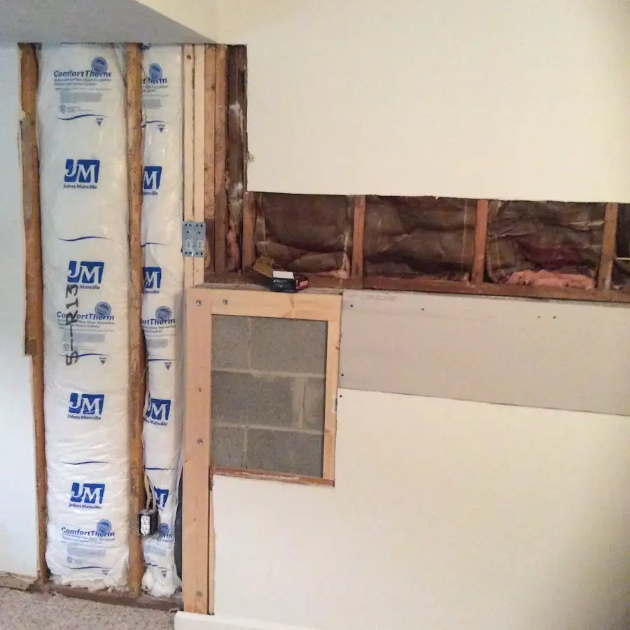 Wall insulation replacement during Basement Flood Cleanup in Honeygo